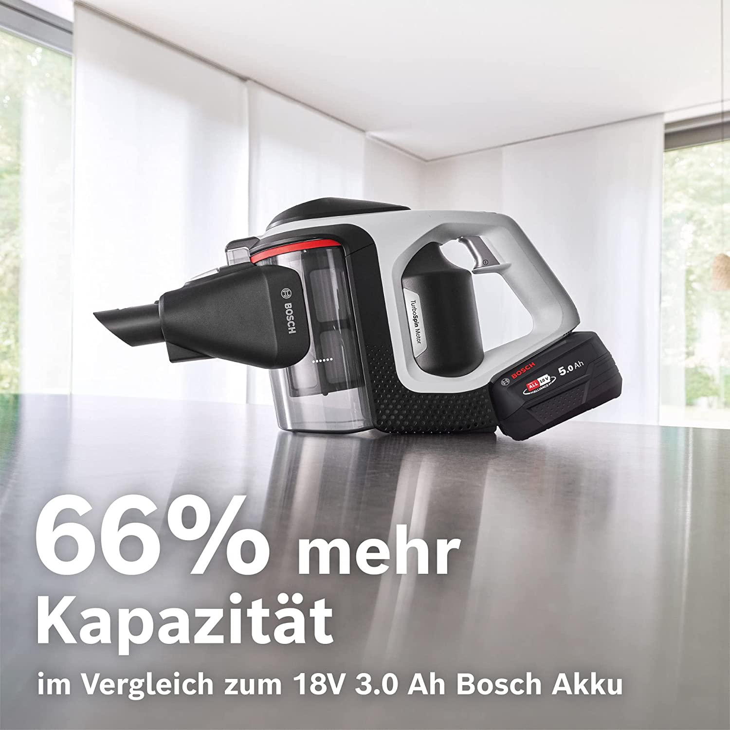 Bosch BHZUB1850 Wechsel-Akku Power for All 18V 5.0Ah geeignet für  alle kabellosen Unlimited Akku-Staubsauger extra lange