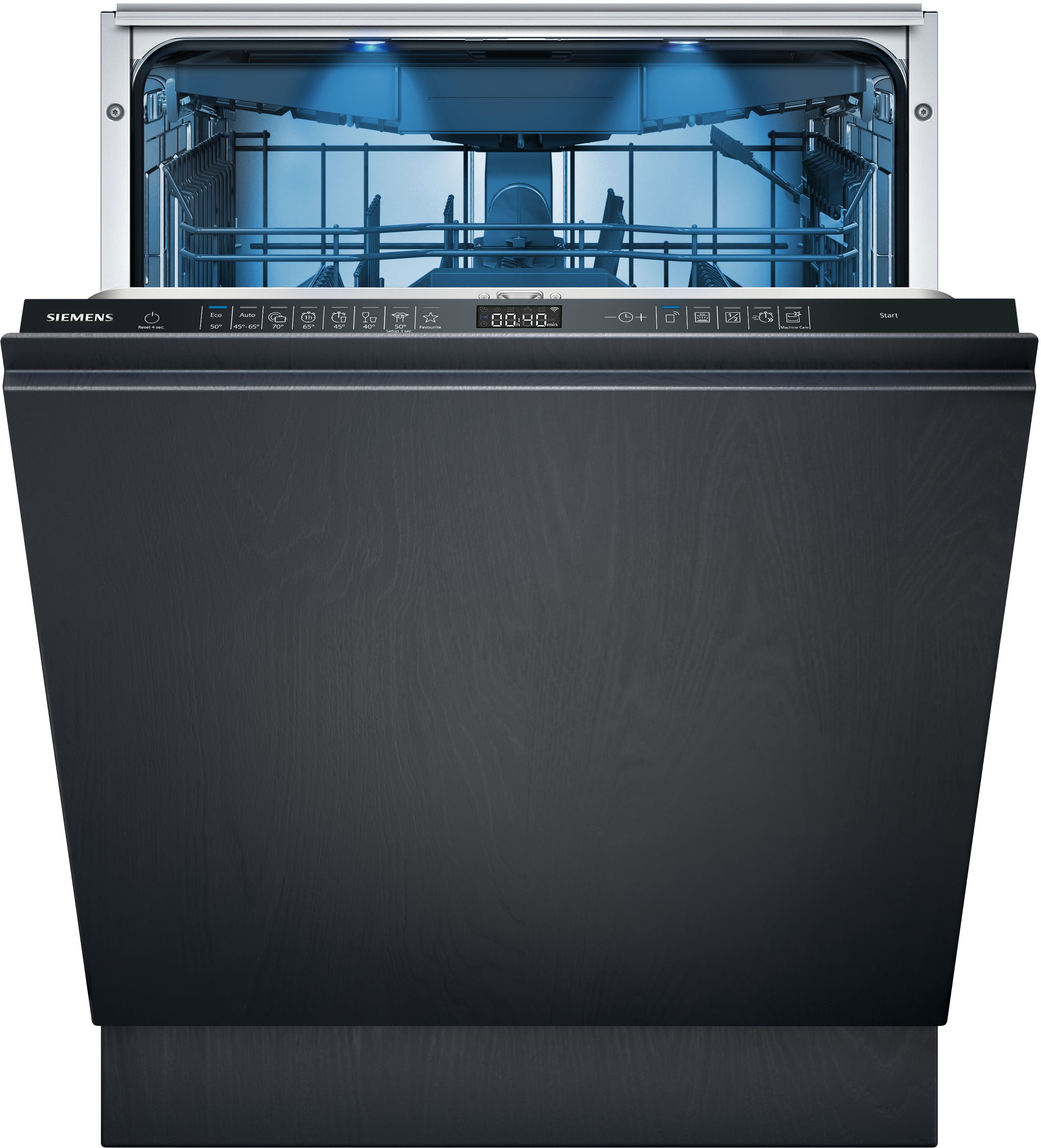 Siemens SN65EX07CE iQ500 Einbau Geschirrspüler vollintegriert 60 cm mit Besteckschublade,Restzeitprojektion (TimeLight)