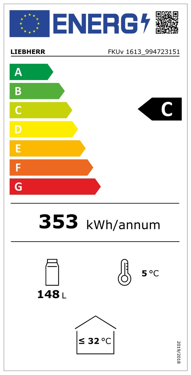 Liebherr FKUv 1613 Premium Unterbaufähiges Kühlgerät  mit Umluftkühlung weiß